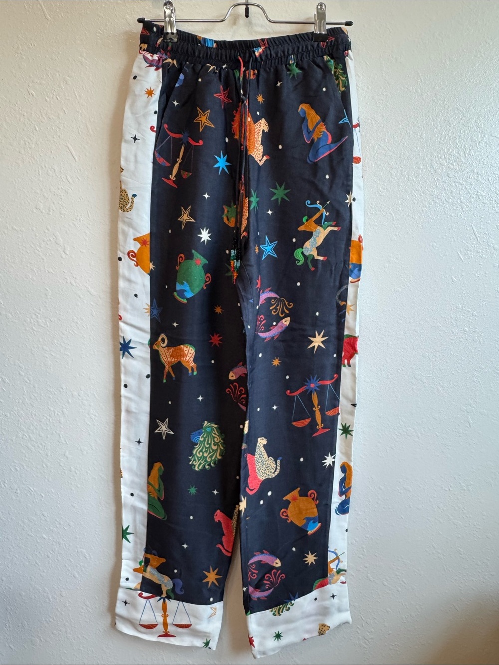 NWT FARM Rio Black Comfy Pants with Multicolor Zodiac Print | XS